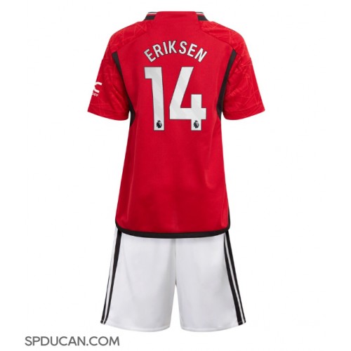 Dječji Nogometni Dres Manchester United Christian Eriksen #14 Domaci 2023-24 Kratak Rukav (+ Kratke hlače)